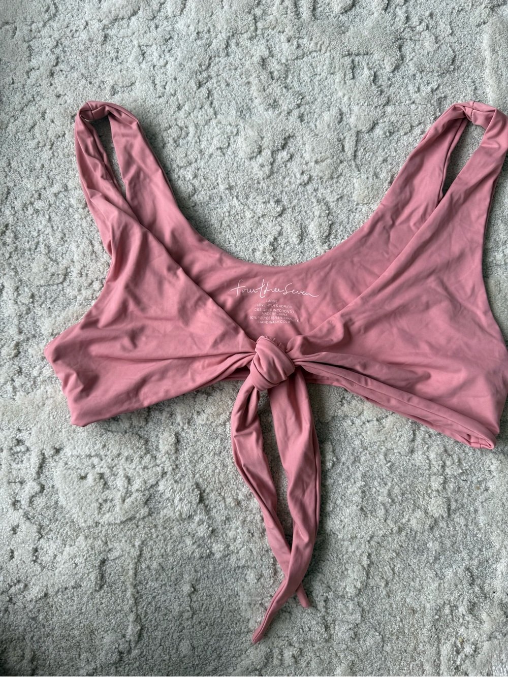 Front Tie Rose Pink Bikini Top - Fruit of the Sea